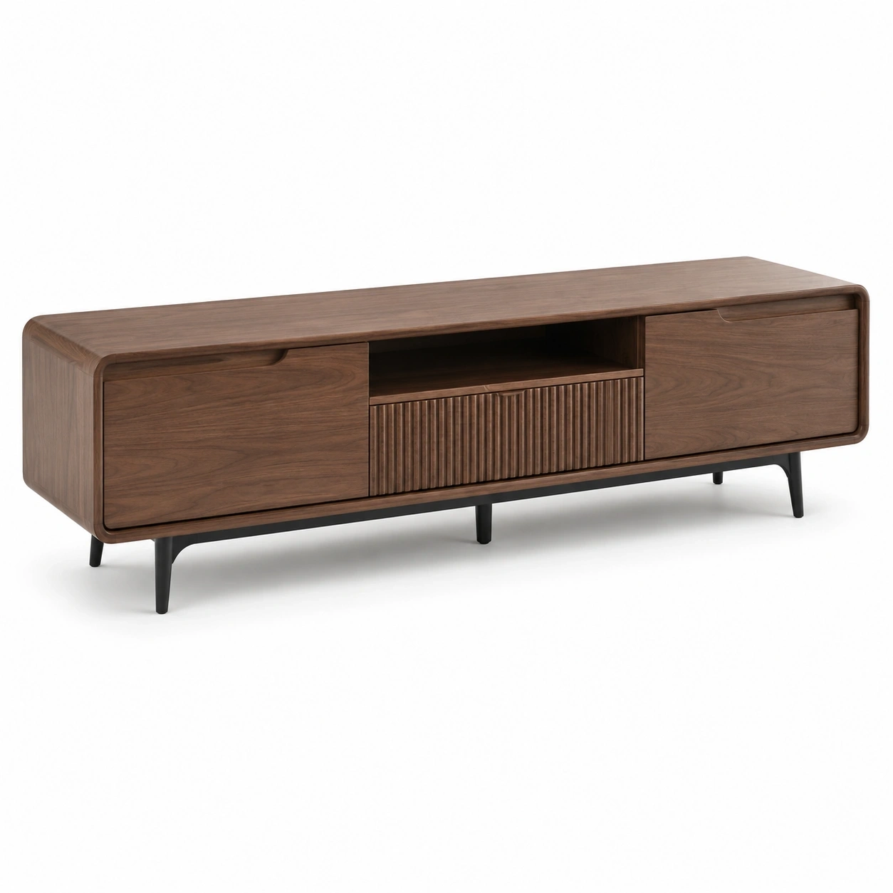 TV-Schrank mit Lamellenfront-Walnuss-LuxeSelvia